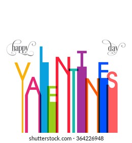 Illustration of Valentine's Day with beautiful calligraphy.