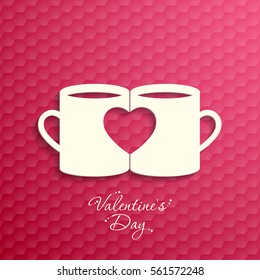 Illustration of Valentine's Day with beautiful heart design vector.