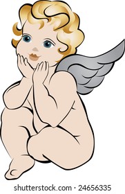 Illustration of a Valentine's Day cupid