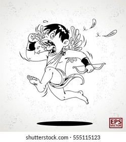 Illustration of a Valentine's Day. Cupid Vector isolated