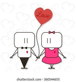 Illustration to the Valentine's Day February 14 on white background