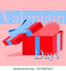 illustration of "Valentine's Day" gift box for lover. eps 1