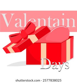 illustration of "Valentine's Day" gift box for lover. eps 2