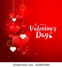 Illustration Of Valentines Day Greeting Card Background With Styles Lettering Design.