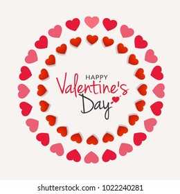 Illustration Of Valentines Day Greeting Card Background With Styles Lettering Design.
