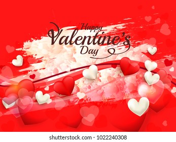 Illustration Of Valentines Day Greeting Card Background With Styles Lettering Design.
