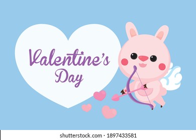 Illustration of Valentine's Day greeting card. Character design.