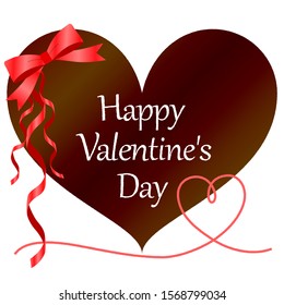 Illustration for Valentine's Day with heart, chocolate and ribbon design