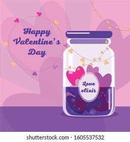 
Illustration for Valentine's Day. Love potion.