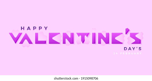 illustration of a valentines day text effect with shape rounded model. applicable for wallpaper, greeting cards, invitation, printing paper, social media banner and website.