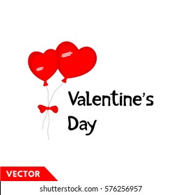 Illustration for Valentine's day. Vector balloons. Logo design. Isolated on white background.