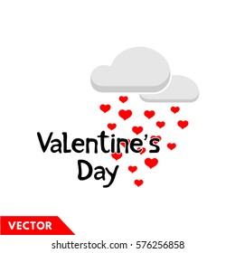 Illustration for Valentine's day. Vector clouds. Logo design. Isolated on white background.