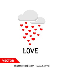 Illustration for Valentine's day. Vector clouds. Logo design. Isolated on white background.