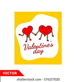 Illustration for Valentine's day. Vector hearts. Logo design. Isolated on white background.