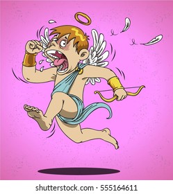 Illustration of a Valentine's themed. Cupid Vector isolated