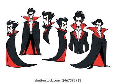 illustration of vampire character set on background