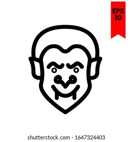 ilustración de un icono plano vampiro