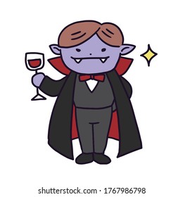 Illustration of a vampire for Halloween