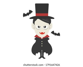 Illustration of a vampire for Halloween.
