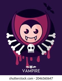 Illustration of a vampire for halloween