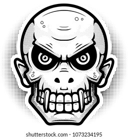 An illustration of a vampire looking evil.
