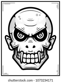 An illustration of a vampire on a poster.