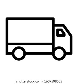 Illustration of van thin line icon design .Delivery van.Logistics line icon, transportation, delivery. fast delivery truck icon, express delivery, quick move, line symbol on white background