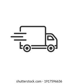 Illustration of van thin line icon design. Delivery van. Logistics line icon. Vector.