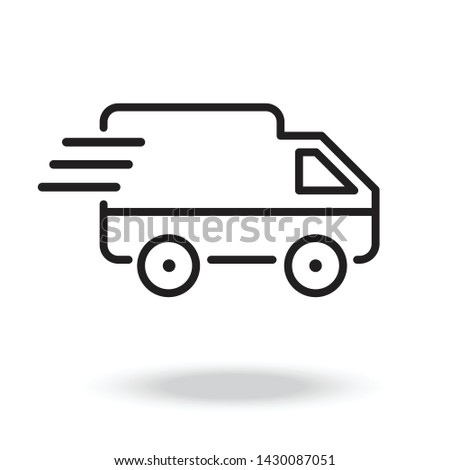 Illustration of van thin line icon design  .Delivery van.Logistics line icon, transportation, delivery
