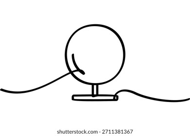 Ilustración de un espejo de tocador con un diseño de línea continua. Un interesante diseño de arte abstracto de línea.