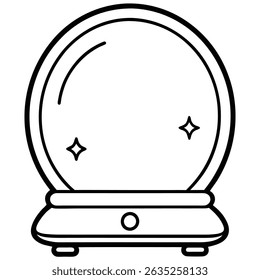 Ilustração de uma mesa de vaidade com espelho redondo isolado no fundo branco