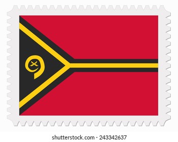 illustration Vanuatu flag stamp