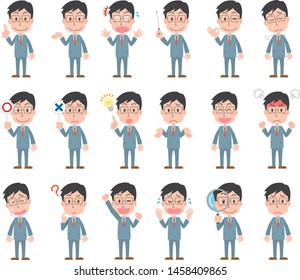 Illustration of a variation of a man wearing a suit