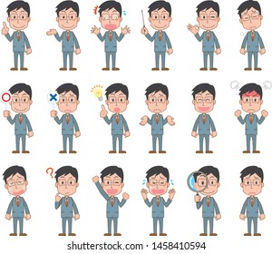 Illustration of a variation of a man wearing a suit