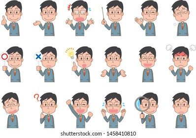 Illustration of a variation of a man wearing a suit