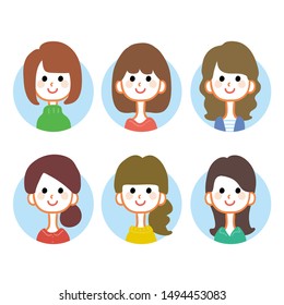 Illustration variations of various women