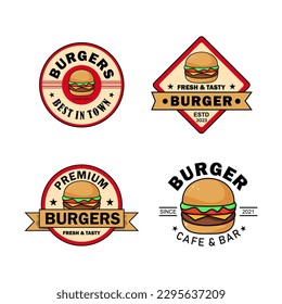 Illustration Vielfalt an Logos mit farbigen Burgern, weißer Hintergrund