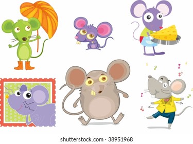 illustration of various animals on white