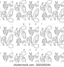 
Illustration verschiedener Rinder, Hühner und Fische