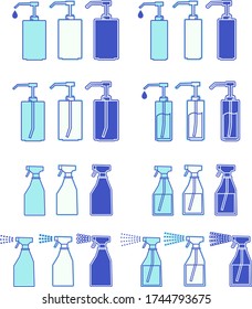 Illustration of various bottles and containers