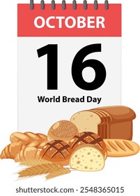 Illustration of various breads for World Bread Day