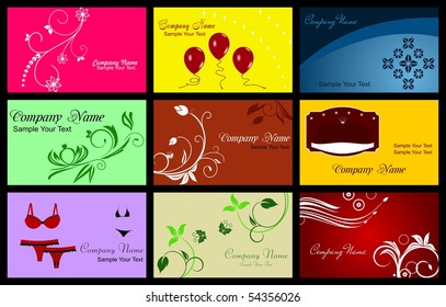 Illustration of Various Business Card. Vector