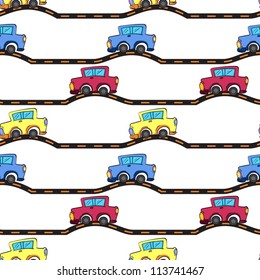 illustration of various cars on a white background