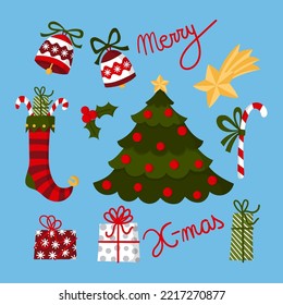 Illustration of various christmas elements