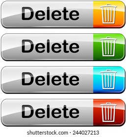 illustration of various colors set for delete buttons