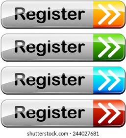 illustration of various colors set for register buttons