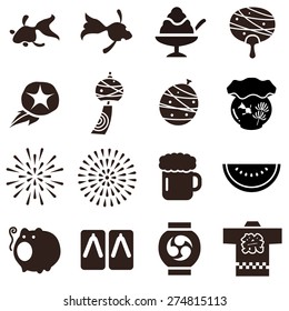 Illustration of various common things in the summer in Japan
 svg