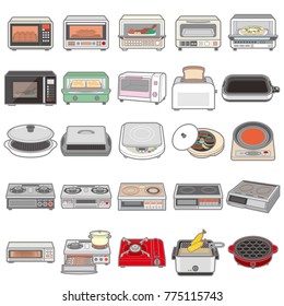 Illustration of various electric appliances / Kitchen