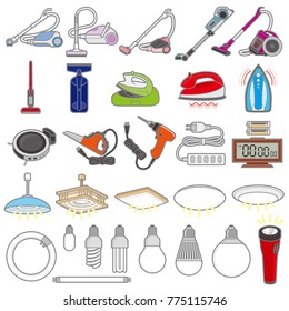 Illustration of various electric appliances / Life