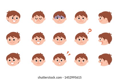 Illustration of various expressions of boy